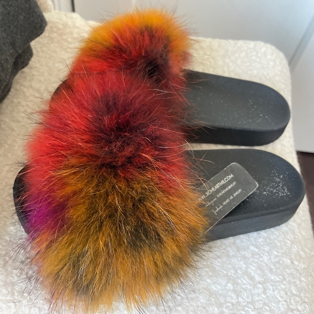 Fur slippers size 7